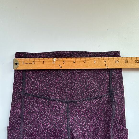 Athleta Leggings Womens XXS Fuschia Black Ultimate Stash Textured 7/8 Tight Gym - Picture 9 of 13